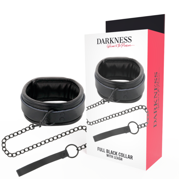 DARKNESS - COLAR PRETO COM CORRENTE