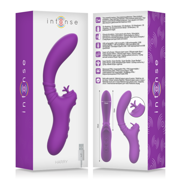 INTENSO - HARRY VIBRADOR FLEXÍVEL COM LÍNGUA ROXA - Image 8