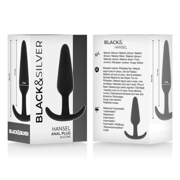 BLACK&SILVER - PLUG ANAL DE SILICONE HANSEL COM CABO PEQUENO - Image 5