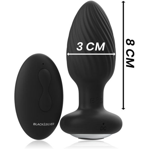 BLACK&SILVER - PLUG DE POÇOS SILICONE ANAL ROTATOR CONTROLE REMOTO - Image 5