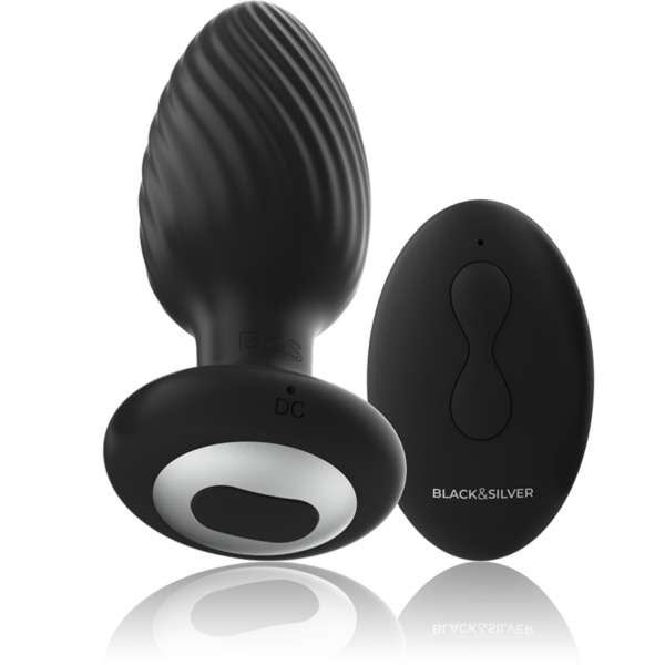 BLACK&SILVER - PLUG DE POÇOS SILICONE ANAL ROTATOR CONTROLE REMOTO - Image 3