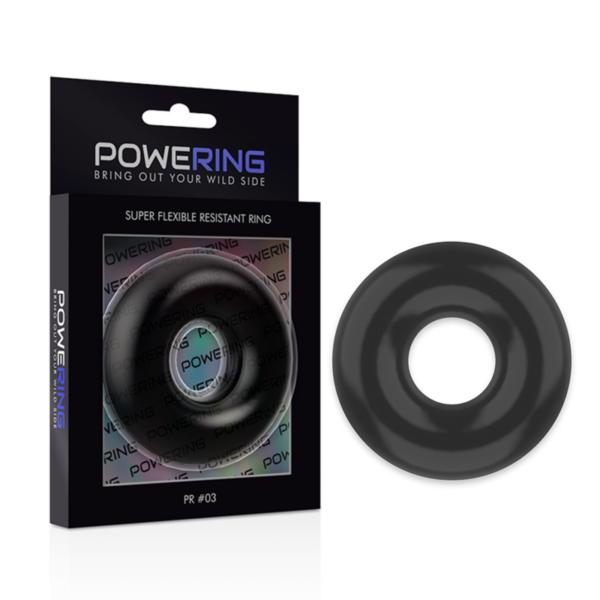 POWERING - ANEL PARA O PÉNIS SUPER FLEXÍVEL E RESISTENTE 5CM PR03 PRETO - Image 6