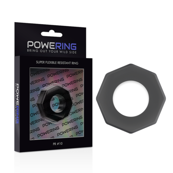 POWERING - ANEL PARA O PÉNIS SUPER FLEXÍVEL E RESISTENTE 5CM PR10 PRETO - Image 5