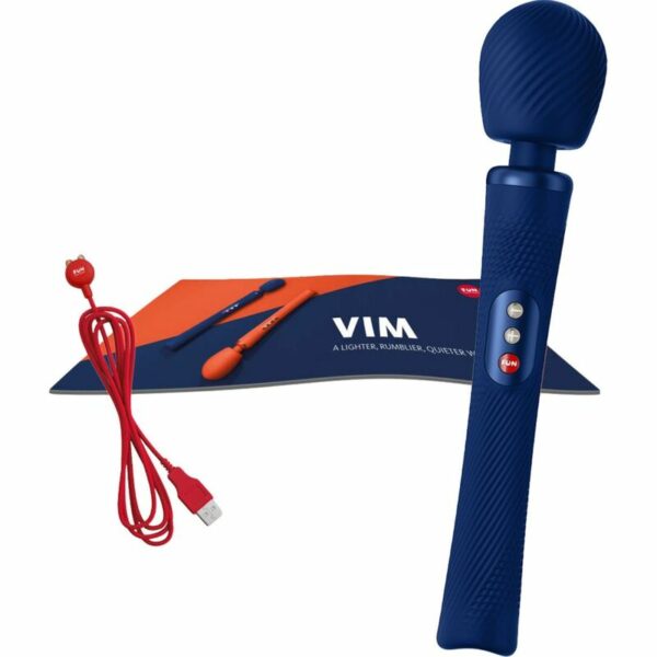 FÁBRICA DIVERTIDA - VIM SILICONE RECARREGÁVEL VIBRATÓRIA PESADA RUMBLE WAND  MEIA-NOITE - Image 5