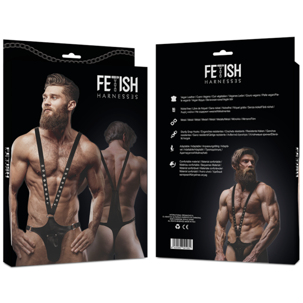 FETISH SUBMISSIVE ATTITUDE - ARNÊS DE COURO ECO EM FORMA DE V PARA HOMEM - Image 6