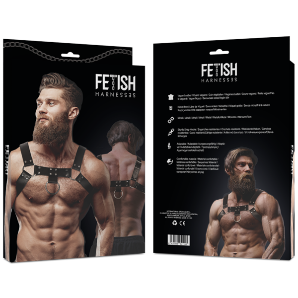 FETISH SUBMISSIVE ATTITUDE - ARNÊS DE PEITO DE COURO ECO MASCULINO - Image 3