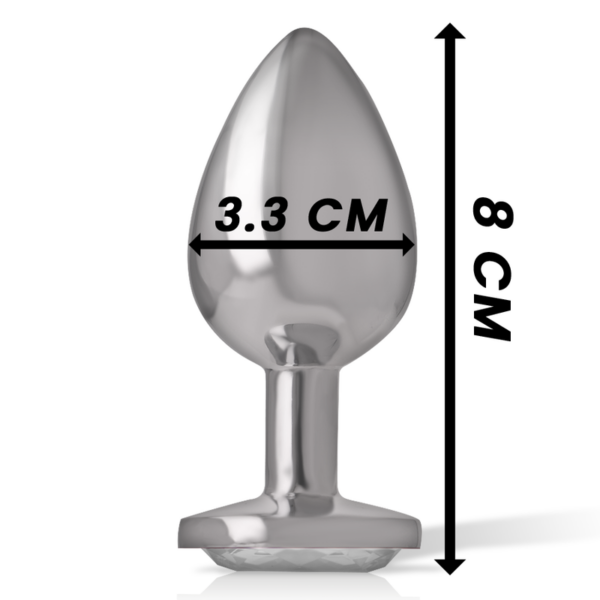 INTENSO - CORAÇÃO BRANCO DE ALUMÍNIO METAL PLUGUE ANAL TAMANHO M - Image 4