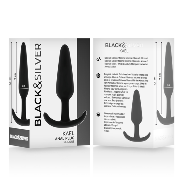 BLACK&SILVER - PLUG ANAL DE SILICONE KAEL COM CABO MÉDIO - Image 5