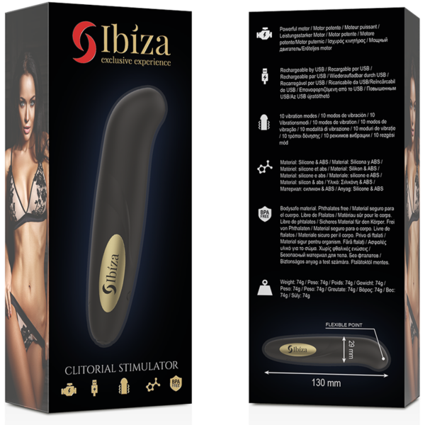 IBIZA - ESTIMULADOR DE CLITÓRIS CARREGADOR USB 10 MODOS DE VIBRAÇÃO DOURADO 13 X 2,9 - Image 6