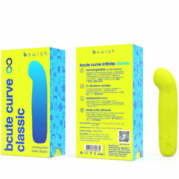 B SWISH - BCUTE CURVE INFINITE CLASSIC VIBRADOR RECARGABLE SILICONA AMARILLO - Image 3