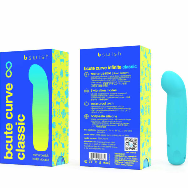 B SWISH - BCUTE CURVE INFINITE CLASSIC VIBRADOR RECARGABLE SILICONA AZUL - Image 3