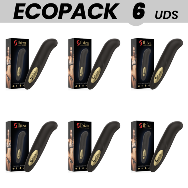 ECOPACK 6 UDS - IBIZA ESTIMULADOR DE CLITORIS RECARGABLE 10 MODOS DE VIBRACIÓN 13 X 2,9