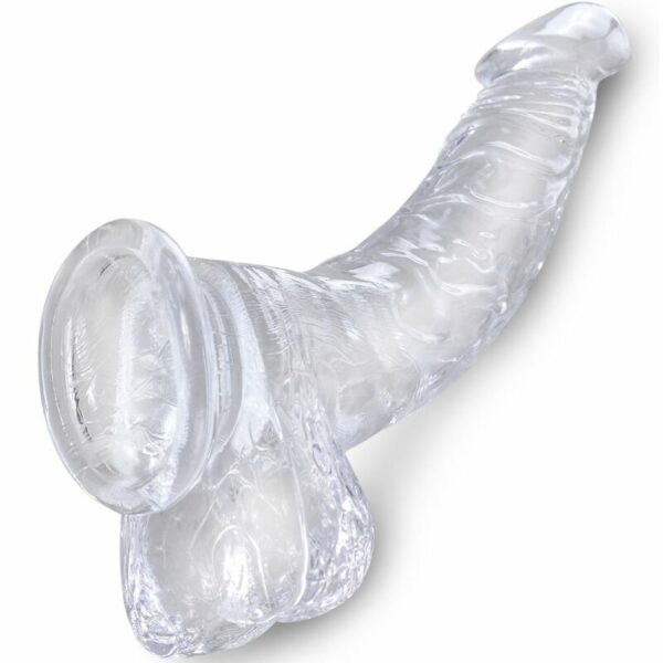 KING COCK CLEAR - PÊNIS CURVO REALISTA COM BOLAS 16,5 CM TRANSPARENTE - Image 3