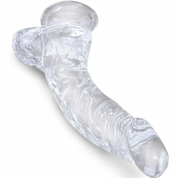 KING COCK CLEAR - PÊNIS CURVO REALISTA COM BOLAS 16,5 CM TRANSPARENTE - Image 2