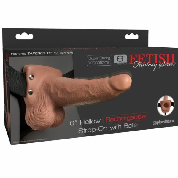 SÉRIE FETISH FANTASY - ARNÊS AJUSTÁVEL PÊNIS REALISTA COM TESTÍCULOS RECARREGÁVEIS E VIBRADOR 15 CM - Image 6