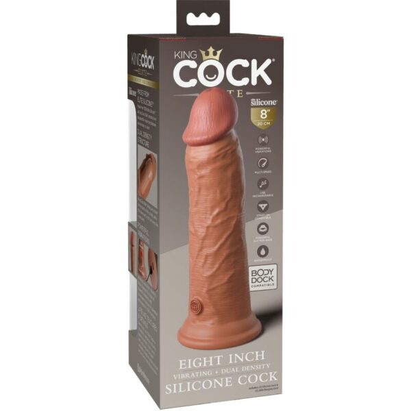 KING COCK ELITE - VIBRADOR REALÍSTICO E DILDO DE SILICONE 20,3 CM CANDY - Image 6