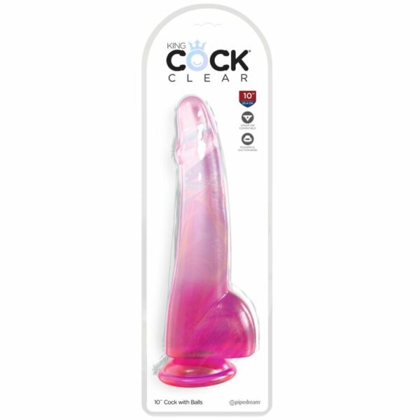 KING COCK CLEAR - DILDO COM TESTÍCULOS 19 CM ROSA - Image 2