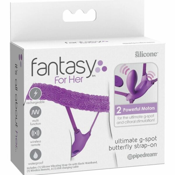 FANTASY FOR HER - ARNÊS DE BORBOLETA G-SPOT COM VIBRADOR, RECARREGÁVEL E CONTROLE REMOTO VIOLETA - Image 5