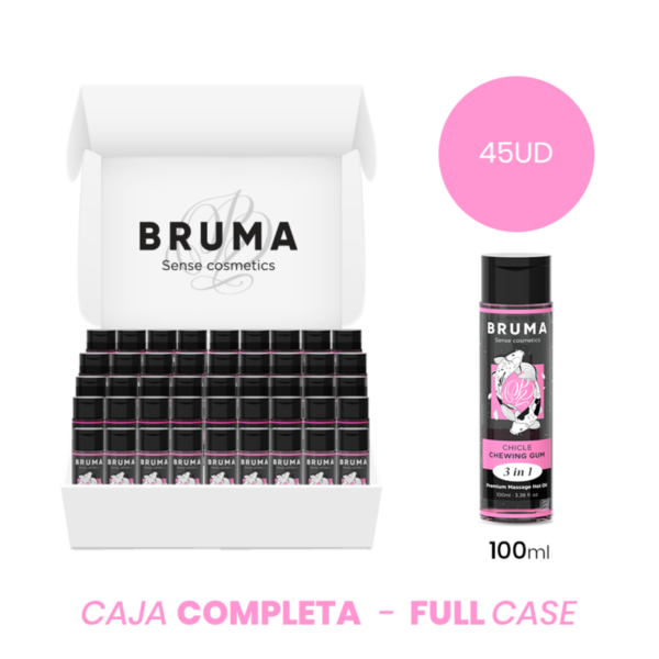 MOQ 45 - BRUMA ÓLEO DE MASSAGEM PREMIUM EFEITO CALOR SABOR GOMA 3 EM 1 - 100 ML