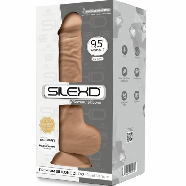 SILEXD - MODELO 1 PÊNIS REALÍSTICO PREMIUM SILEXPAN SILICONE CARAMELO 24 CM - Image 3