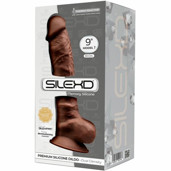 SILEXD - MODELO 1 PÊNIS REALÍSTICO PREMIUM SILEXPAN SILICONE MARROM 23 CM - Image 3