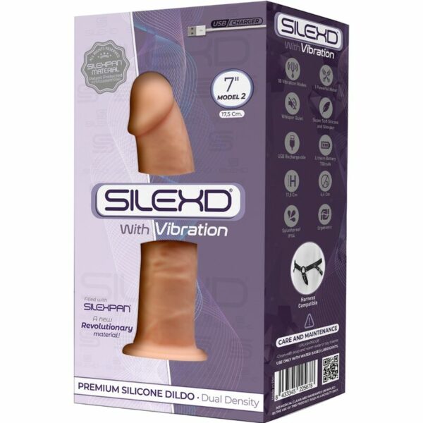 SILEXD - MODELO 1 VIBRADOR DE PÊNIS REALÍSTICO SILICONE PREMIUM SILEXPAN 17,5 CM - Image 2