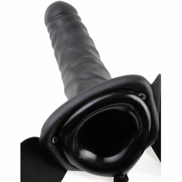 FETISH FANTASY 19 CM VIBRATÓRIO HOLLOW STRAP-ON PRETO - Image 4