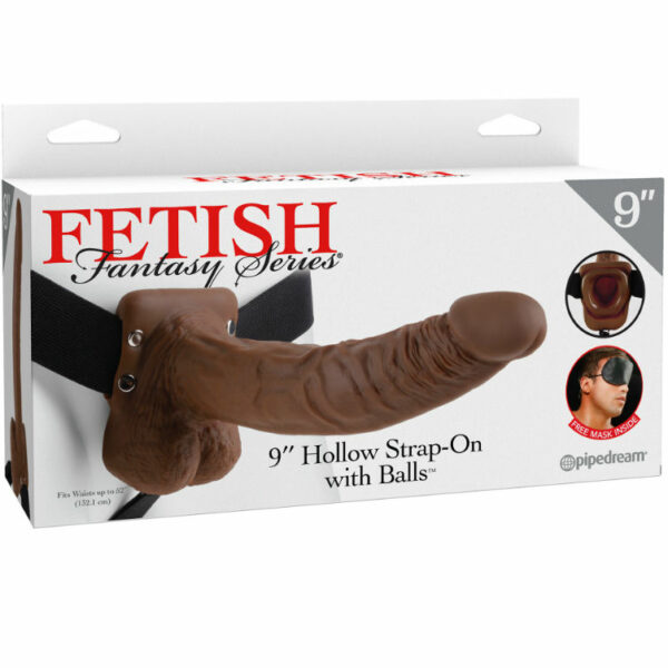 FETISH FANTASY SERIES 9" STRAP-ON OCO COM BOLAS 22,9CM CASTANHO - Image 2