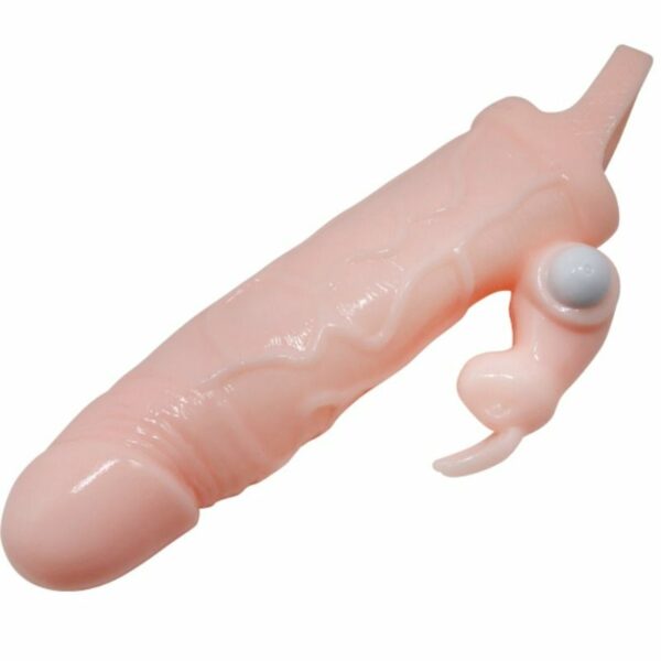 BRAVE MAN FUNDA PENE CON RABBIT VIBRADOR 16.5 CM NATURAL - Image 3