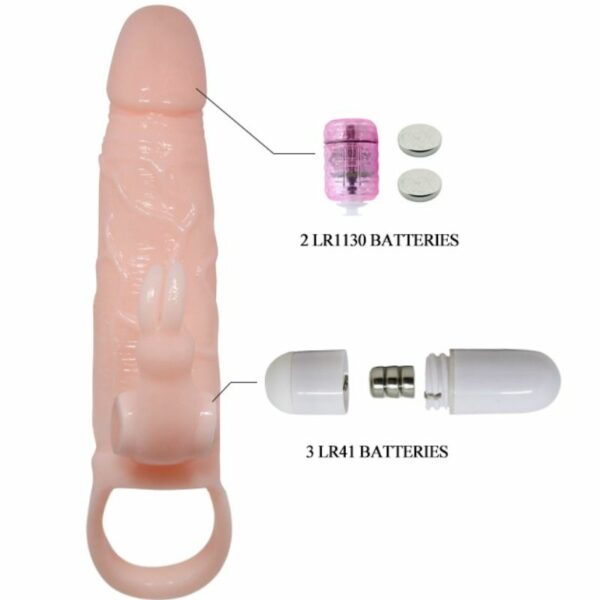 BRAVE MAN FUNDA PENE CON RABBIT VIBRADOR 16.5 CM NATURAL - Image 7