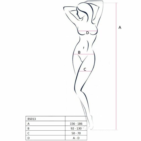 PASSION WOMAN BS013 BODYSTOCKING BLACK ONE SIZE - Image 2