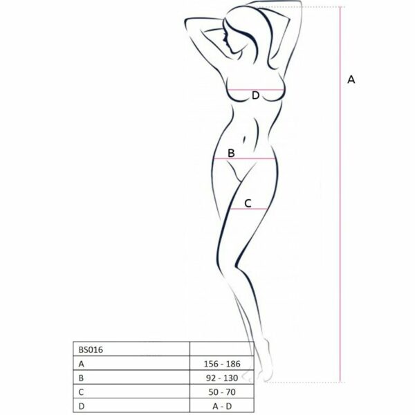 PASSION WOMAN BS016 BODYSTOCKING WHITE ONE SIZE - Image 2