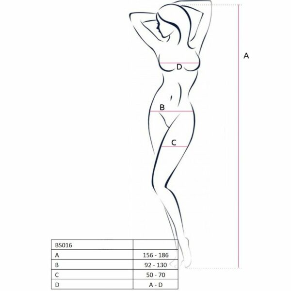 PASSION WOMAN BS016 BODYSTOCKING RED ONE SIZE - Image 2