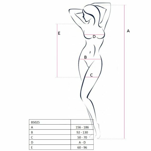 PASSION WOMAN BS025 BODYSTOCKING VESTIDO ESTILO BRANCO UM TAMANHO - Image 2