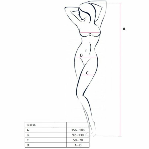 PASSION WOMAN BS034 BODYSTOCKING WHITE ONE SIZE - Image 2