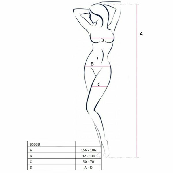 PASSION WOMAN BS038 BODYSTOCKING WHITE ONE SIZE - Image 2