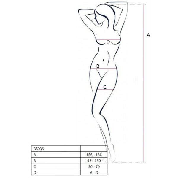 PASSION WOMAN BS036 BODYSTOCKING WHITE ONE SIZE - Image 2