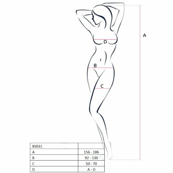 PASSION WOMAN BS031 BODYSTOCKING BLACK ONE SIZE - Image 3