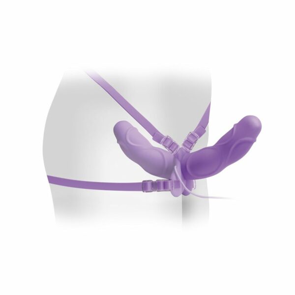 FETISH FANTASY ELITE - VIBRATING DOUBLE DELIGHT STRAP-ON PURPLE - Image 3