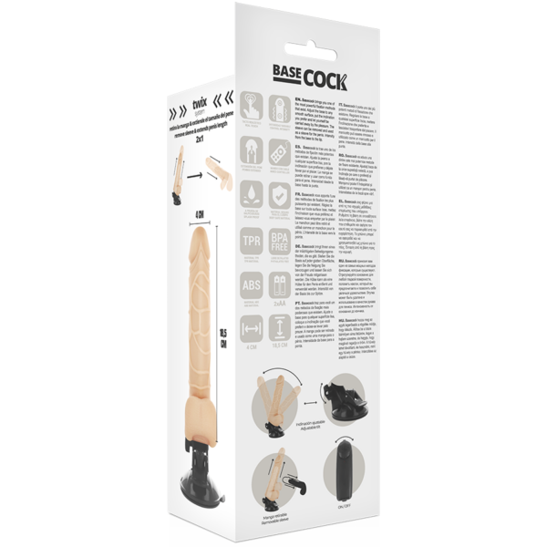 BASECOCK - VIBRADOR DE CONTROLE REMOTO  REALISTA 18,5 CM - Image 4