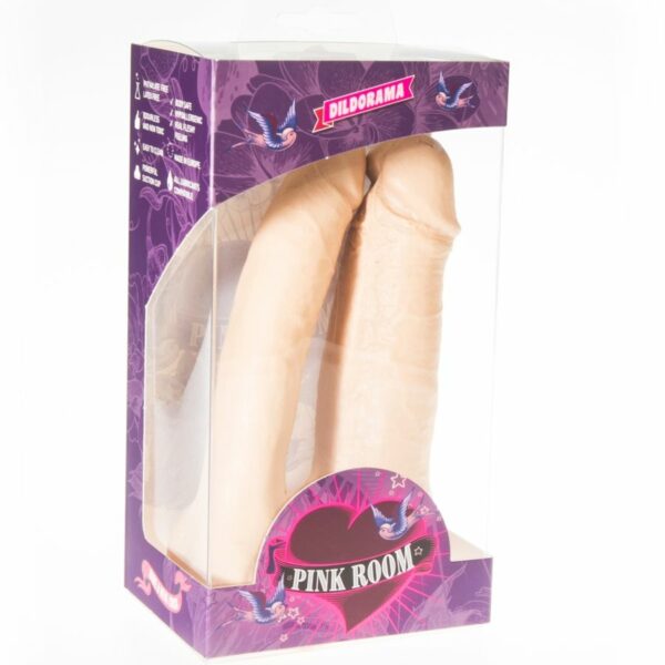 SALA ROSA ARTHUS REALISTIC DOUBLE DILDO CARNE 17CM / 15.5CM - Image 2