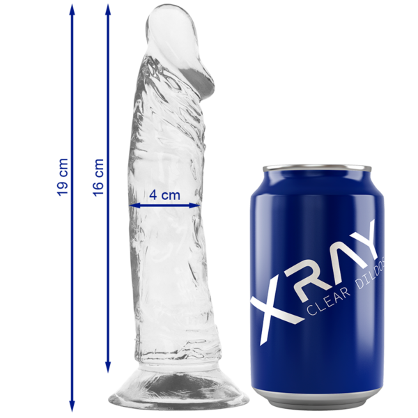 XRAY CLEAR DILDO TRANSPARENTE 19CM X 4CM