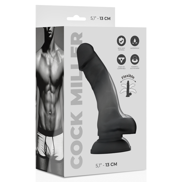 COCK MILLER DENSIDADE DE SILICONE COCKSIL ARTICULÁVEL PRETO 13CM - Image 7