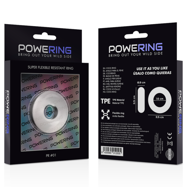 POWERING - ANEL PARA O PÊNIS SUPER FLEXÍVEL E RESISTENTE 3,5CM TRANSPARENTE - Image 12