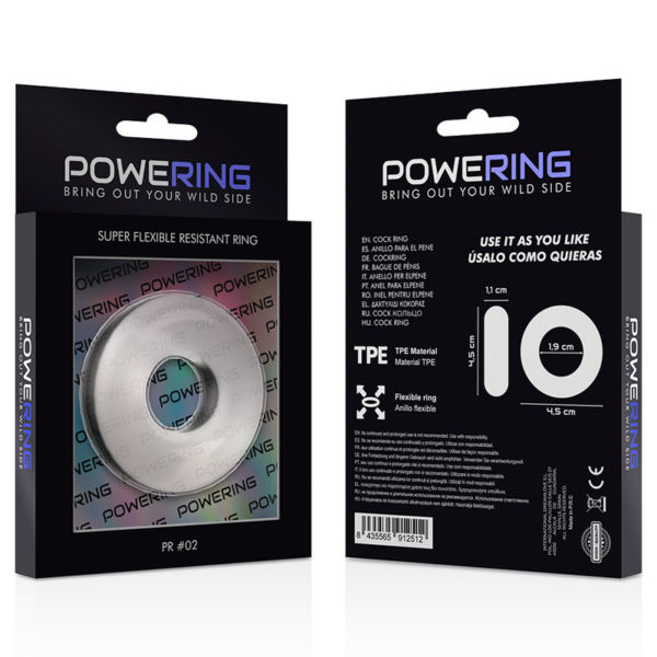 POWERING - ANEL PARA O PÊNIS SUPER FLEXÍVEL E RESISTENTE 4,5CM TRANSPARENTE - Image 12