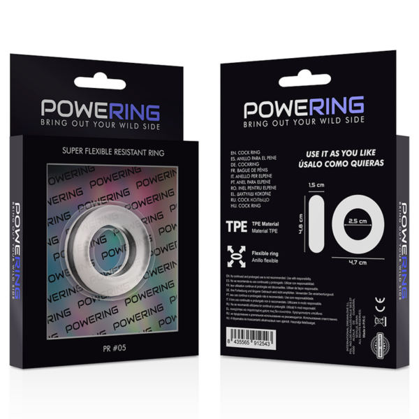 POWERING- ANEL PARA PÊNIS SUPER FLEXÍVEL E RESISTENTE 4,8CM PR05 TRANSPARENTE - Image 12