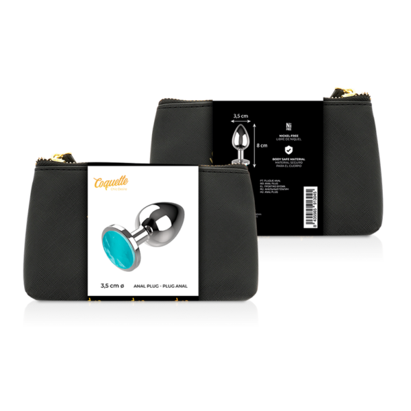 COQUETTE CHIC DESIRE -  ANAL PLUG METAL AZUL COR TAMANHO M 3,5 X 8 CM - Image 2