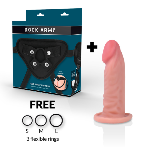 ROCKARMY - ARNÊS + DILDO REALÍSTICO TIGRE DE DUAL DENSIDADE 14CM - Image 2