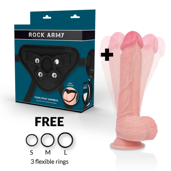 ROCKARMY - ARNÊS  + ROTADOR E VIBRADOR HAWK 22 CM - Image 2