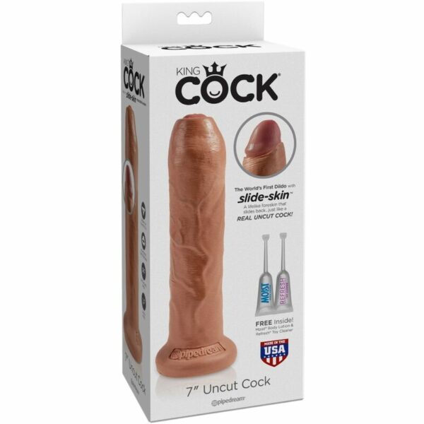 KING COCK - PÊNIS REALÍSTICO SEM CORTES 17,8 CM CARAMELO - Image 3